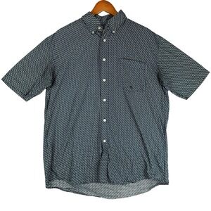 Roper Western Shirt Mens M Blue‎ Geometric Short Sleeve Button-down Rodeo Cowboy